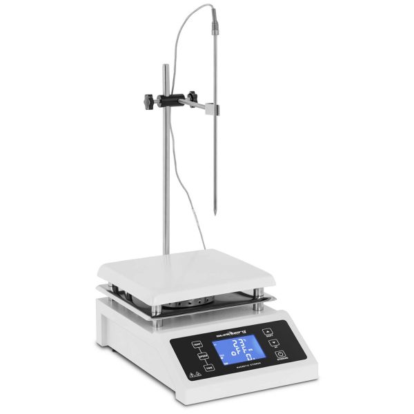 Laboratorijas magnētiskais mikseris + Stand ar taimeri 350deg C 2000 apgr./min rokturi