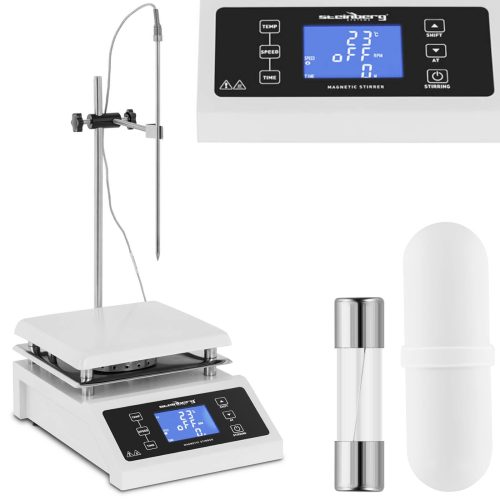 Laboratorijas magnētiskais mikseris + Stand ar taimeri 350deg C 2000 apgr./min rokturi