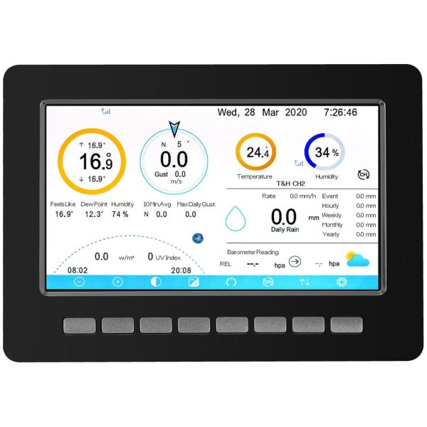 Bezvadu saules saules metakja 7W1 LCD wifi 100m