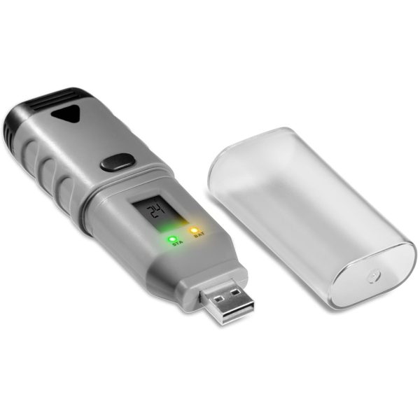 USB diapazona no -35 līdz 80C galotnes un mitruma reģistrators