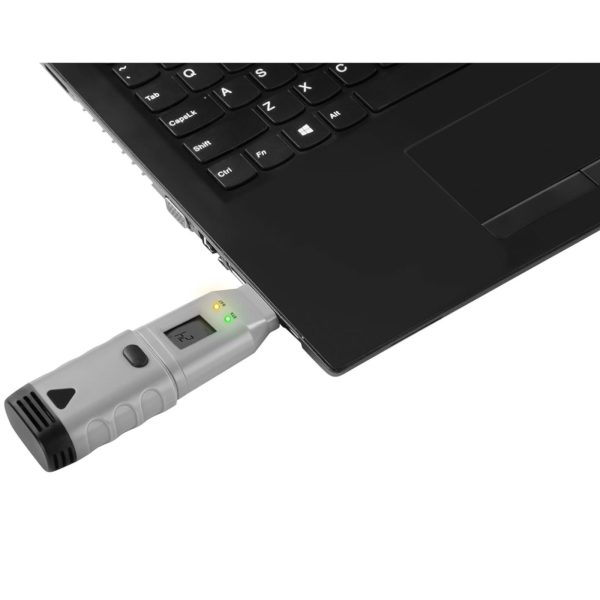 USB diapazona no -35 līdz 80C galotnes un mitruma reģistrators
