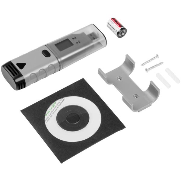 USB diapazona no -35 līdz 80C galotnes un mitruma reģistrators