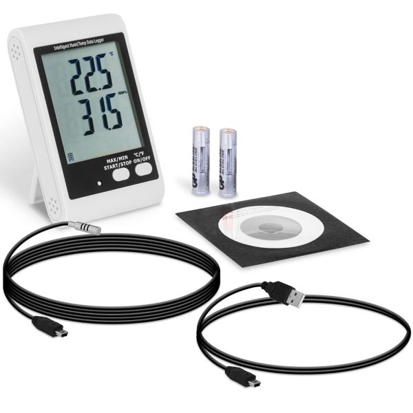 Temperatūras un mitruma reģistrācijas ārējais USB diapazons no -40 līdz 125c