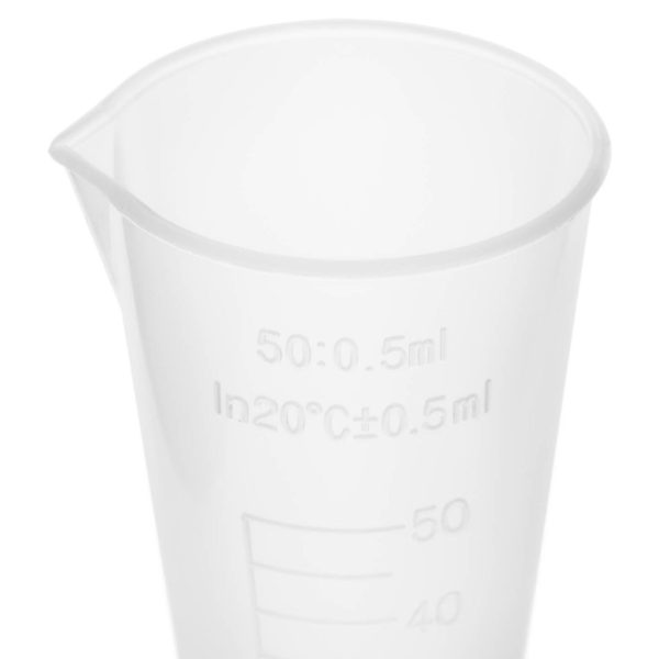 Plastmasas laboratorijas vārglāze ar 50 ml skalu - 10 gab.