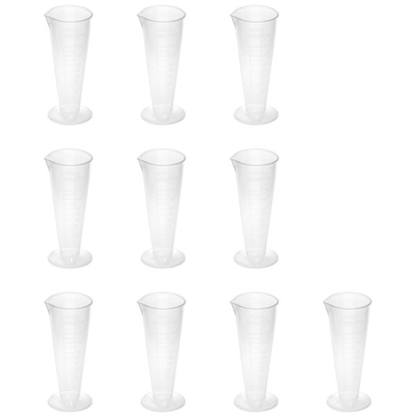 Plastmasas laboratorijas vārglāze ar 50 ml skalu - 10 gab.