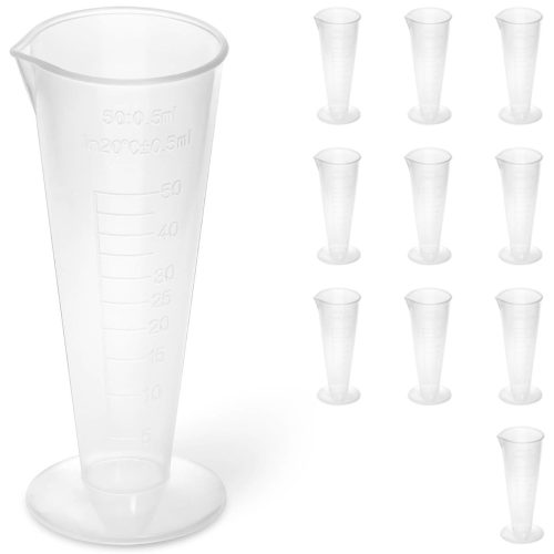 Plastmasas laboratorijas vārglāze ar 50 ml skalu - 10 gab.