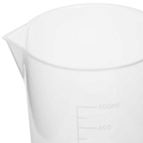Plastmasas laboratorijas vārglāze ar 500 ml skalu - 10 gab.