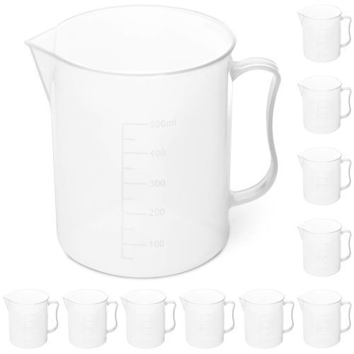 Plastmasas laboratorijas vārglāze ar 500 ml skalu - 10 gab.