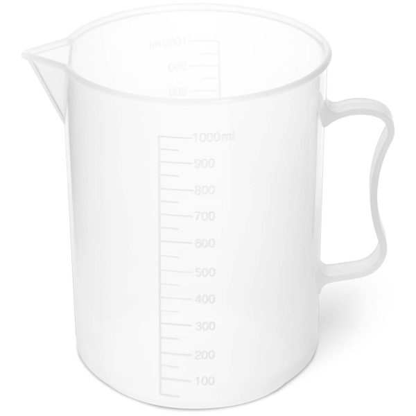 Plastmasas laboratorijas vārglāze ar 1000 ml skalu - 10 gab.