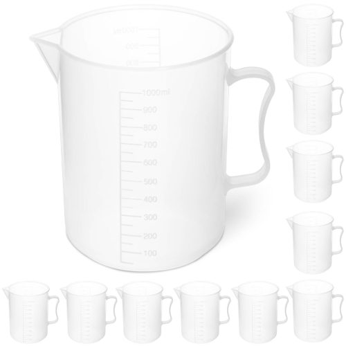 Plastmasas laboratorijas vārglāze ar 1000 ml skalu - 10 gab.