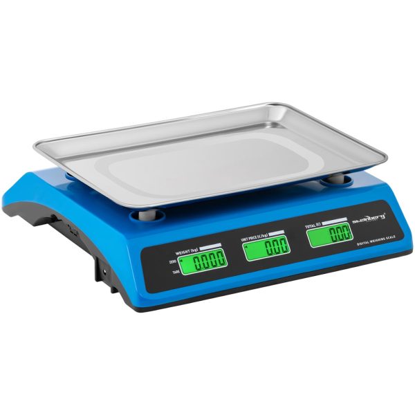 LCD 34 x 24 cm 40 kg / 2 g zilā kontrollēka svars