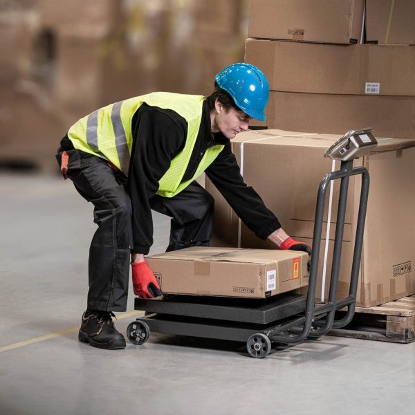 Rūpnieciskās platformas svars uz riteņiem 600 kg / 100 g LCD