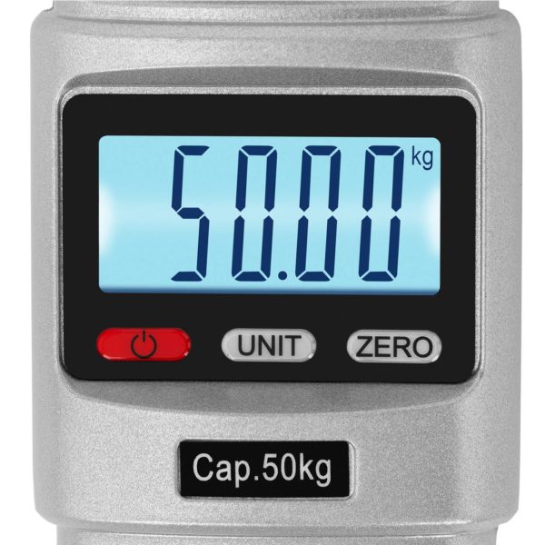 Piekārtu āķu skalas ar izturīgu manuālo LCD 50 kg / 20 g