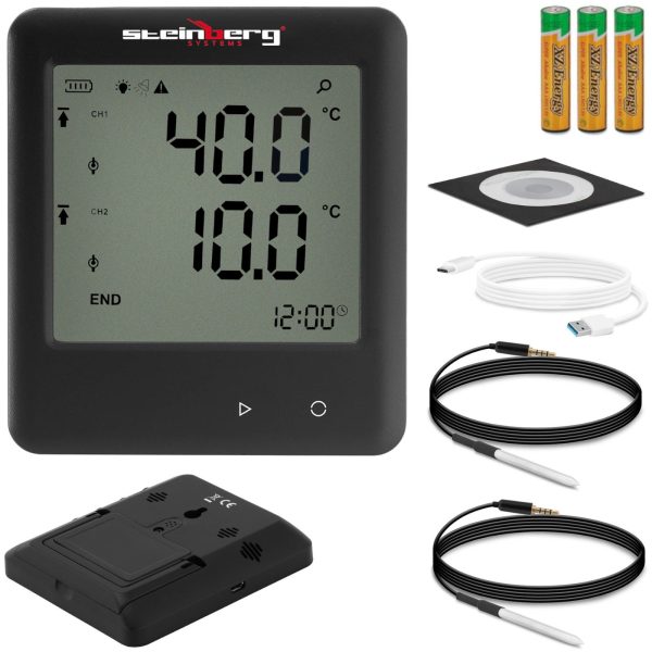 Temperatūras ierakstītāja termometra diapazons no -40 līdz 125C Micro USB LCD IP54