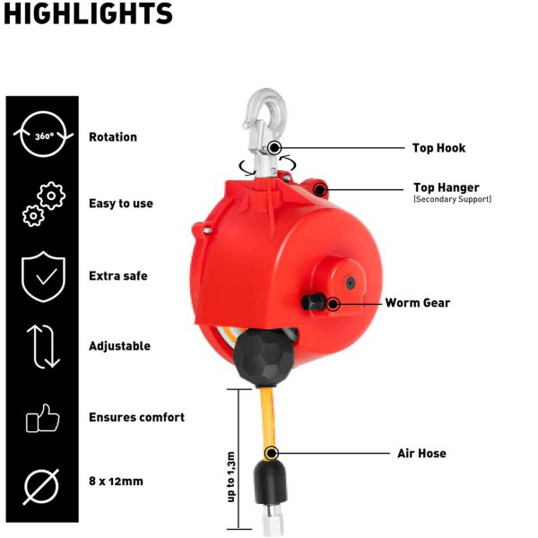 Link Balancer Rec Clear ar pneimatisko šļūteni 2,5 - 3,5 kg 1,3 m