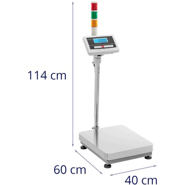 Noliktavas platformas skala ar LCD gaismas signāla kolonnu 60 kg / 0,002 kg