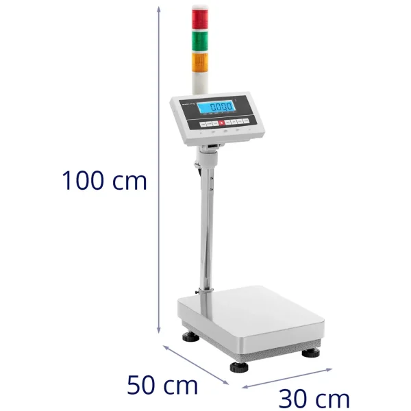 10030825-6 Noliktavas platformas svars ar LCD LCD signalizācijas kolonnu 30 kg / 0,001 kg