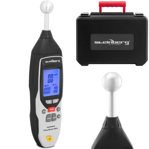 Mitruma mērītāja metāla mērītāja neinvazīvs koka ķieģeļu LCD 0-100% ar koferi