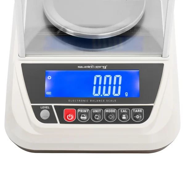 10030947-2 Analītiskais laboratorijas svars ar stikla LCD aptver 3000 g / 0,01 g