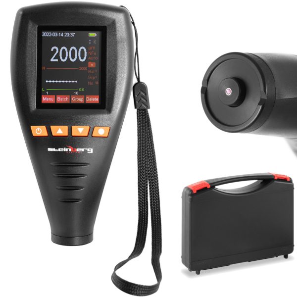 Lakas slāņa biezuma testera metode ar Bluetooth datu analīzes diapazonu 0-2000 µm + koferis