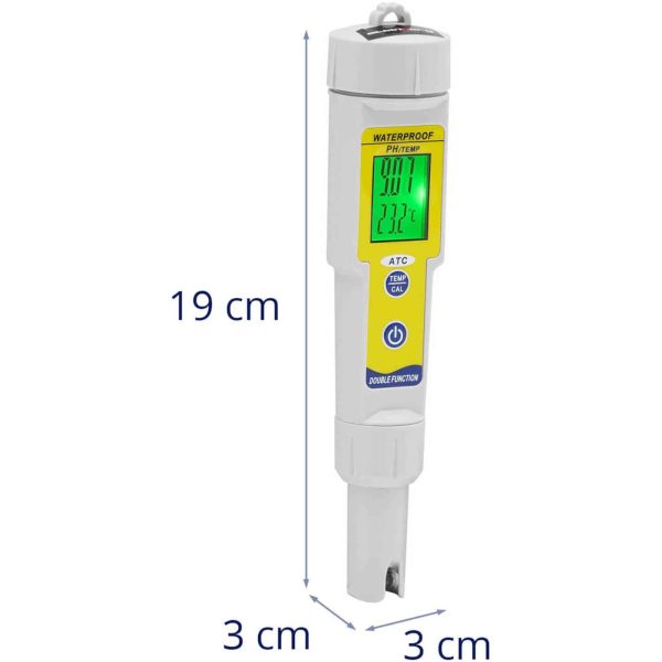 Skābes mērītāja pH ar LCD termometru 0-14 pH 0-50 C