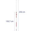 Ģeodētiskais stabs zem saliekamā spoguļa 24,5 mm garuma 2,5 m