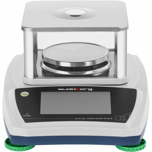 Analītiskais laboratorijas svars ar stikla LCD skārienpaneli 200 g / 0,001 g