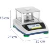 Analītiskais laboratorijas svars ar stikla LCD skārienpaneli 200 g / 0,001 g