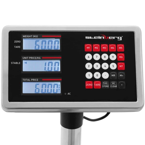 10031204-2 Noliktavas platformas skala ar atskaiti 40 x 50 cm LCD 60 kg / 0,005 kg