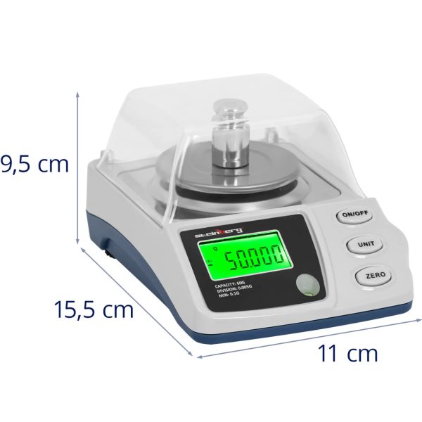 Precizitātes laboratorijas svars ar pārsegu 0,1–60 g / 0,005 g