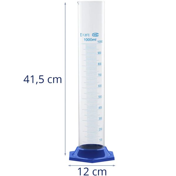 Laboratorijas tērauda cilindrs ar 1000 ml stikla pipetes