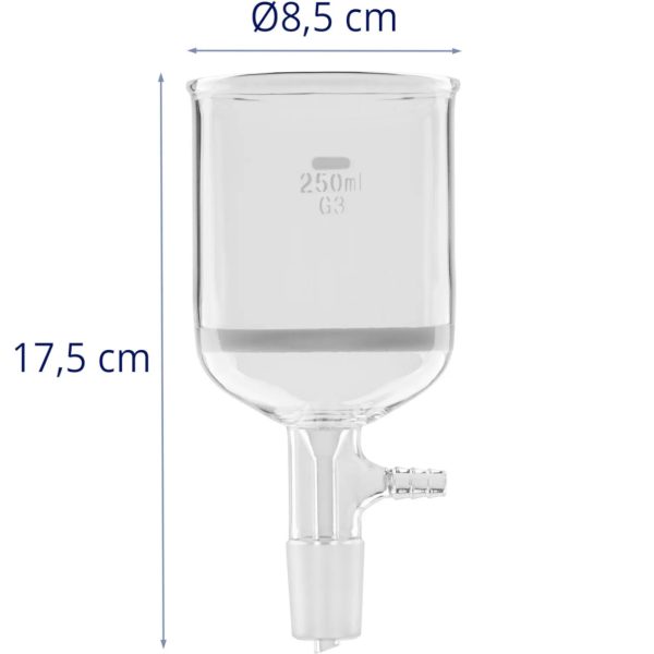 Filtra piltuves filtru laboratorija 250 ml sagriezta 24/40