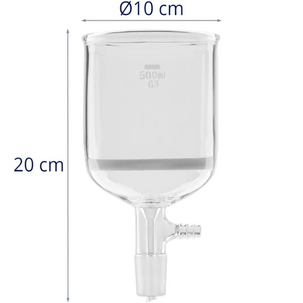 Filtra piltuves filtru laboratorija 500 ml sagriezta 24/40