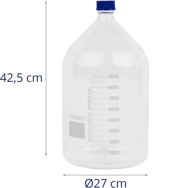 Borocrzeg stikla laboratorijas pudele 3,3 10 l