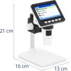 Digitālais mikroskops ar 2 MP 4.3 TFT 1000X kameras apgaismojums