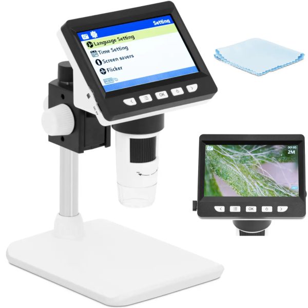 Digitālais mikroskops ar 2 MP 4.3 TFT 1000X kameras apgaismojums