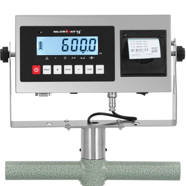 Platformas svars ar etiķetes printeri uz LCD riteņiem 60 x 50 cm 600 kg / 100 g