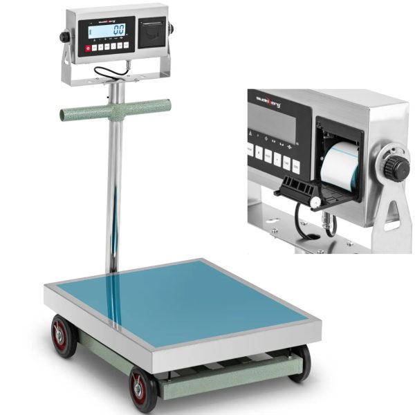 Platformas svars ar etiķetes printeri uz LCD riteņiem 60 x 50 cm 600 kg / 100 g