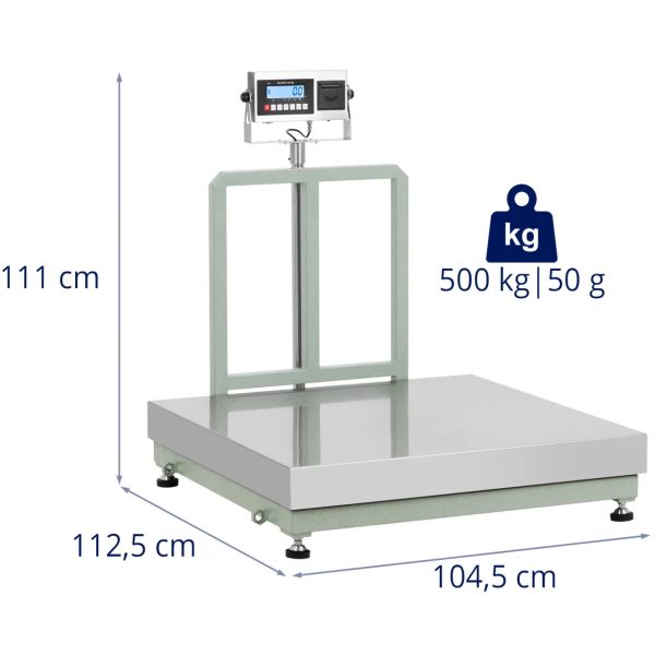 Platformas svars ar 100 x 100 cm 500 kg / 50 g LCD etiķetes printeri