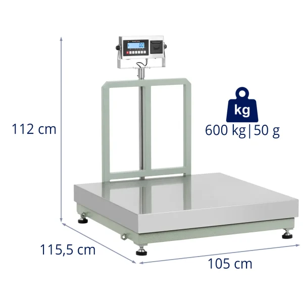 Platformas svars ar 100 x 100 cm 600 kg / 50 g LCD etiķetes printeri