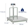 Platformas svars ar 100 x 100 cm 800 kg / 100 g LCD etiķetes printeri