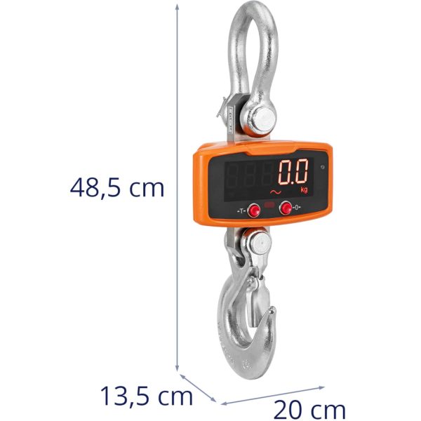 Piekārtas noliktavas āķa skala ar LED tālvadības pulti 2000 kg / 1 kg