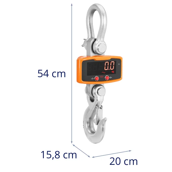 Suspendēts uzglabāšanas āķa svars ar LED tālvadības pulti 5000 kg / 2 kg