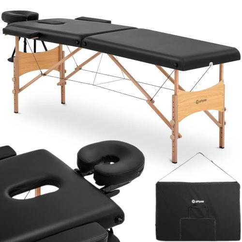 Galda gulta masāžas koka pārnēsājamām saliekamām Tulūza melna līdz 227 kg melnu