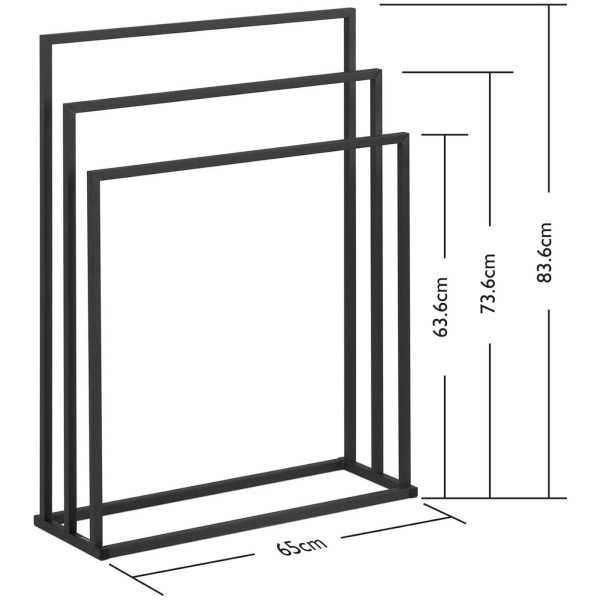 Statīva pakaramais 3 bezmaksas grīdas dvieļiem tērauds 65 x 21,5 x 84 cm tumši pelēks