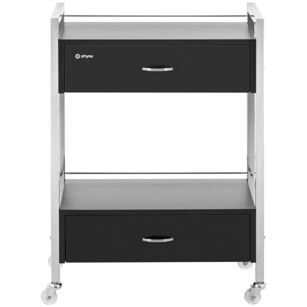 Kosmētikas palīgu frizieri Helper 2 atvilktnes 2 plaukti 62 x 38 x 86,5 cm melni