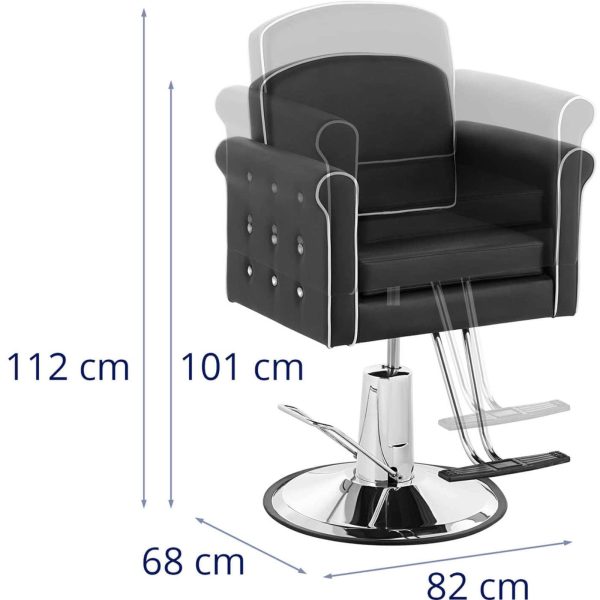 Bārddziņu frizieru krēsls ar Physa tring - melns