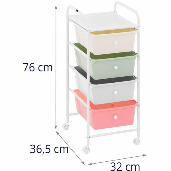 Vannas istabas frizieri skaistumkopšanas rokturi 4 atvilktnes 36 x 32 x 76 cm - krāsainas