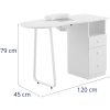 Kosmētiskais galds manikīram ar putekļu absorbētāju 120 x 45 cm - balts