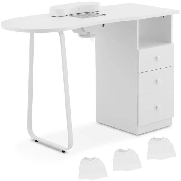 Kosmētiskais galds manikīram ar putekļu absorbētāju 120 x 45 cm - balts
